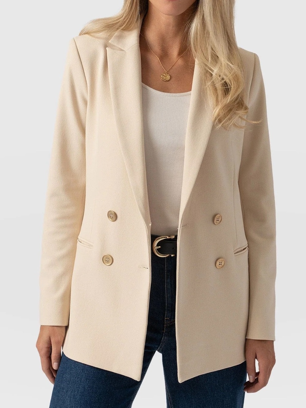 SAINT AND SOPHIA CAMBRIDGE BLAZER BEIGE CREPE - MULTIPLE SIZES
